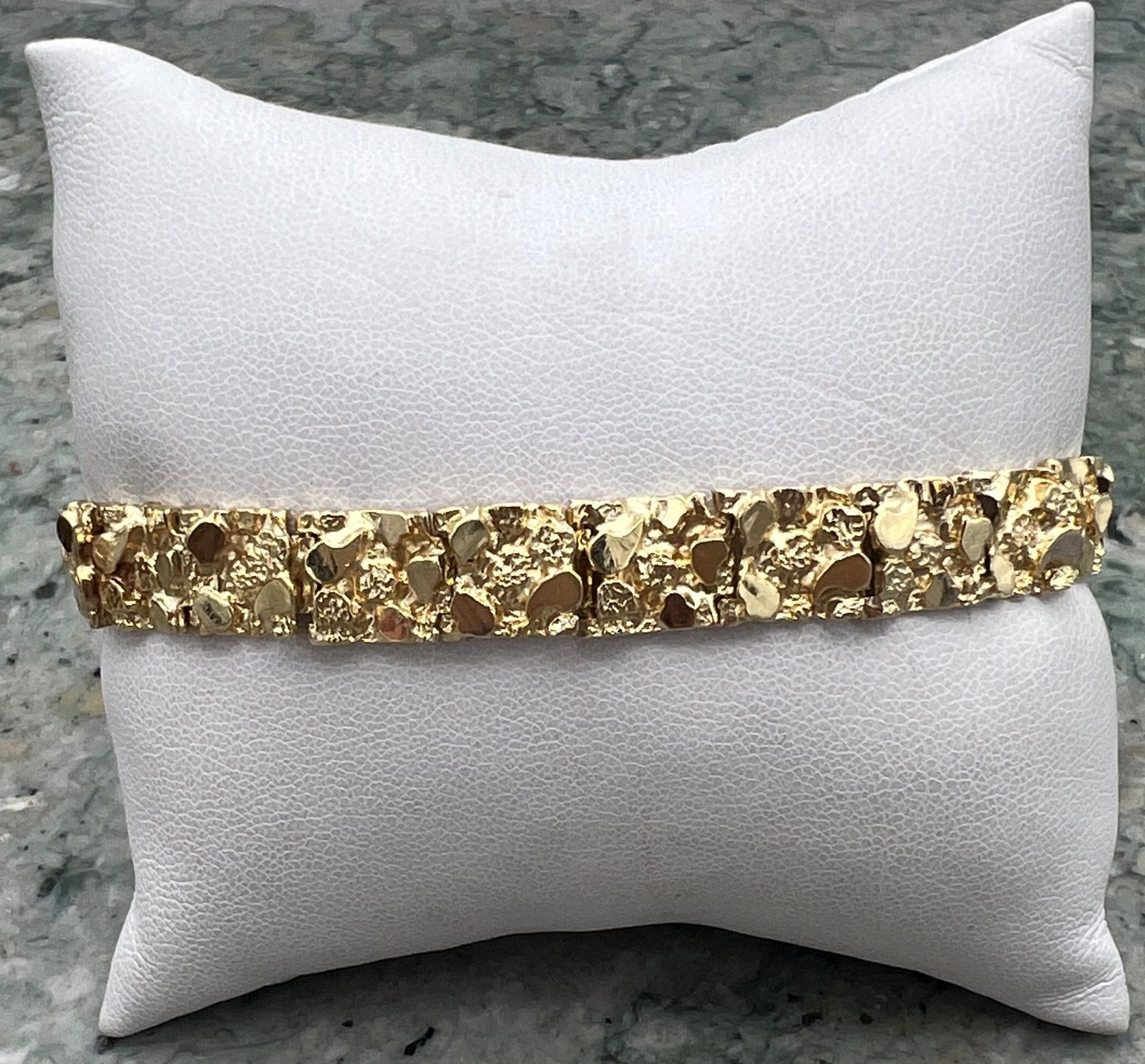 14K Yellow Gold Nugget Style Link Bracelet