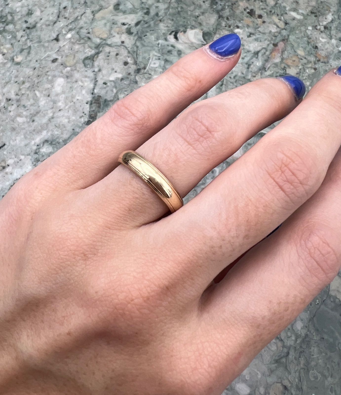 14K Gold Milgrain Wedding Band Ring Classic Style. Sz. 6 3