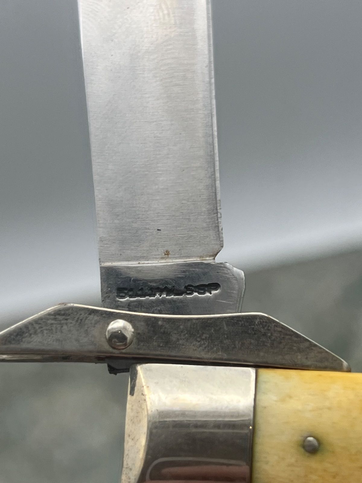 1977 Case XX P197 L SSP Shark Tooth 3 Dot Knife Etched Blade w/ Sheath 3