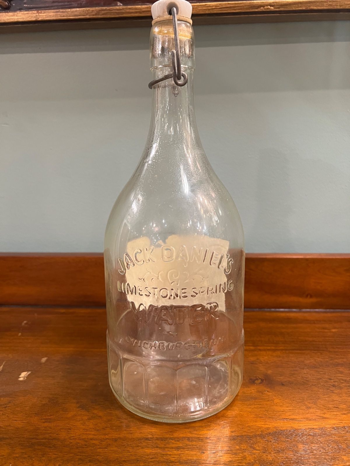 Vintage Jack Daniel's Limestone Spring Water Glass Bottle w/ Swing Top 3