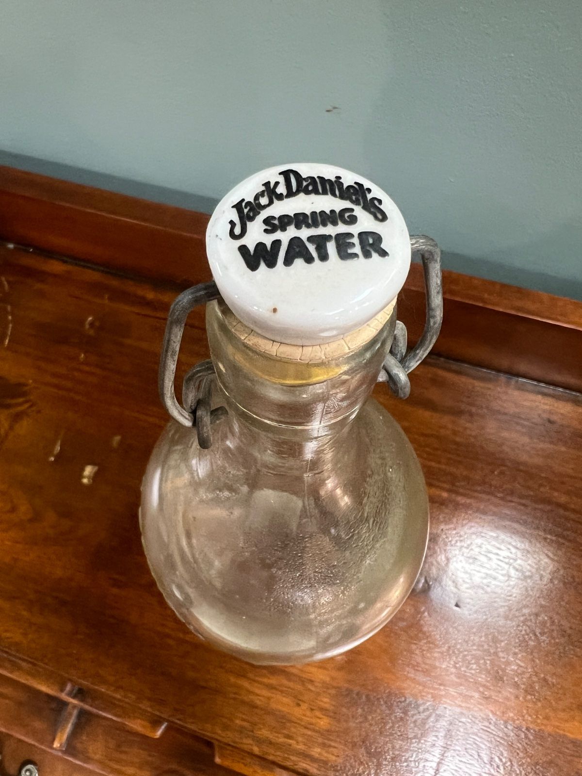 Vintage Jack Daniel's Limestone Spring Water Glass Bottle w/ Swing Top 4