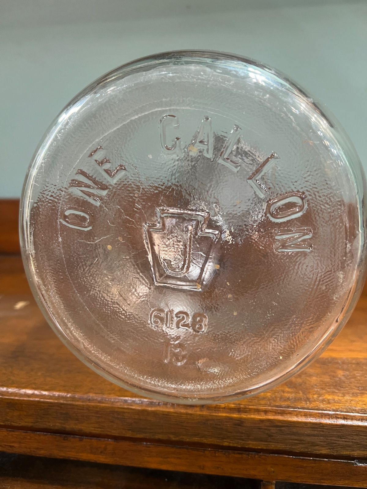 Made in Jackson, Mississippi Vintage Glass Gallon Jug with Metal Bail Handle 3
