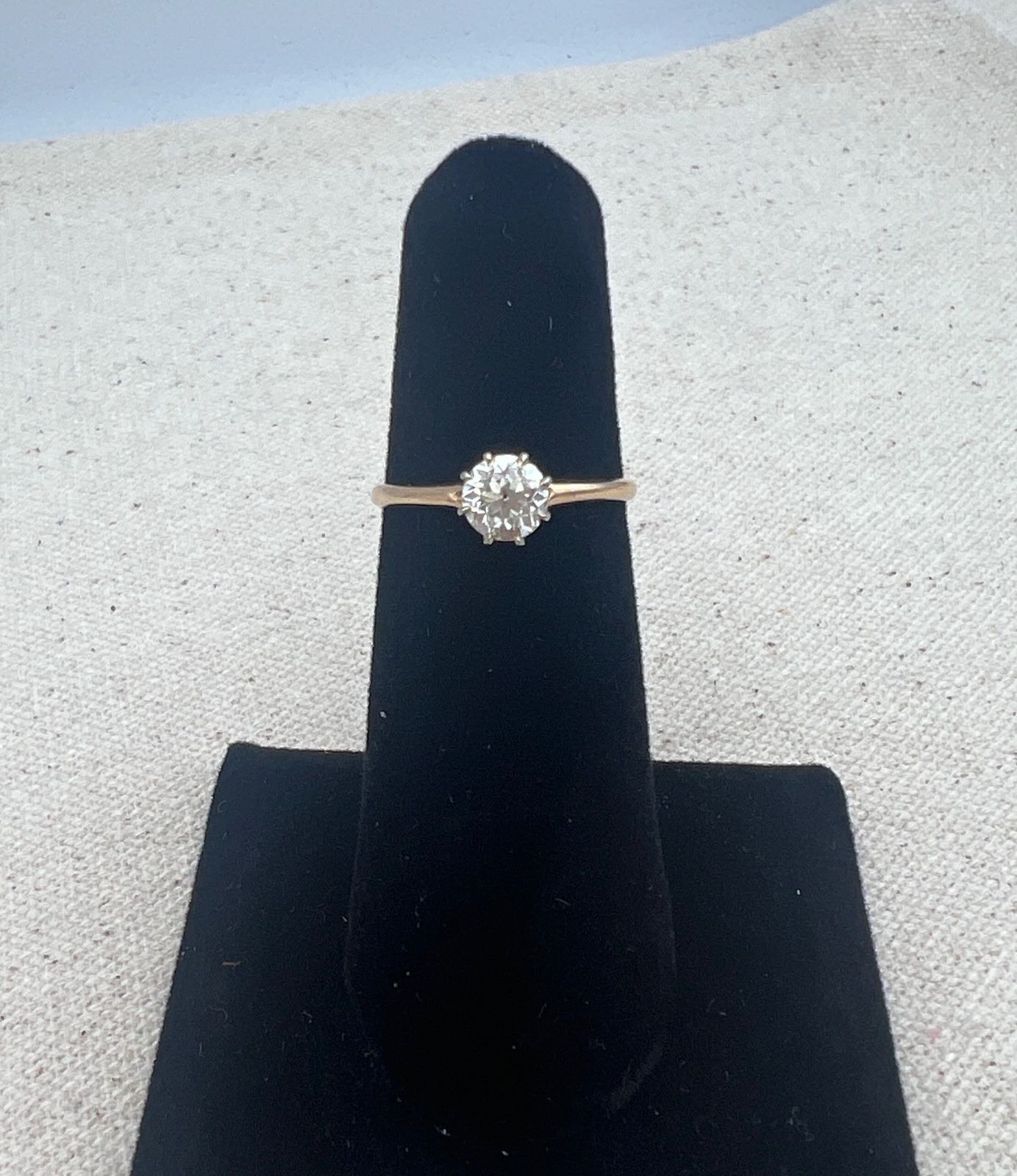 Vintage 10K Gold Diamond Solitaire Engagement Ring .5 CTW. Sz 5.75 2