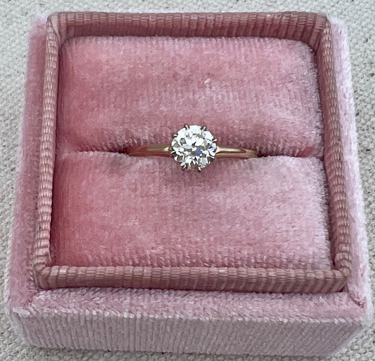 Vintage 10K Gold Diamond Solitaire Engagement Ring .5 CTW. Sz 5.75