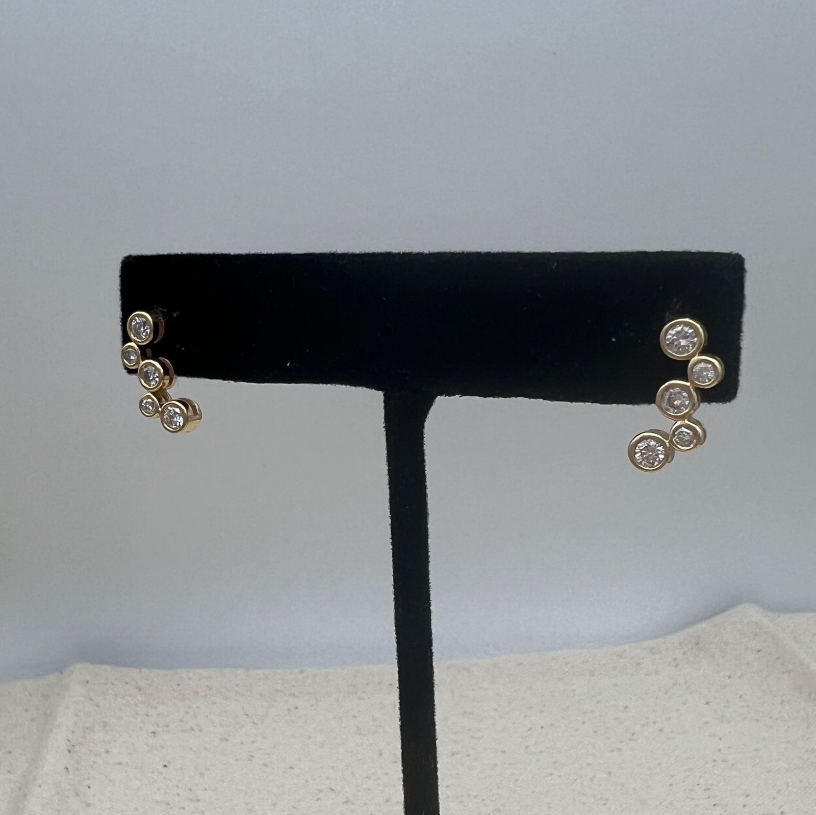 14K Gold Diamond Bezel-Set Crawler Earrings (Approx. 0.9 CTW) 4