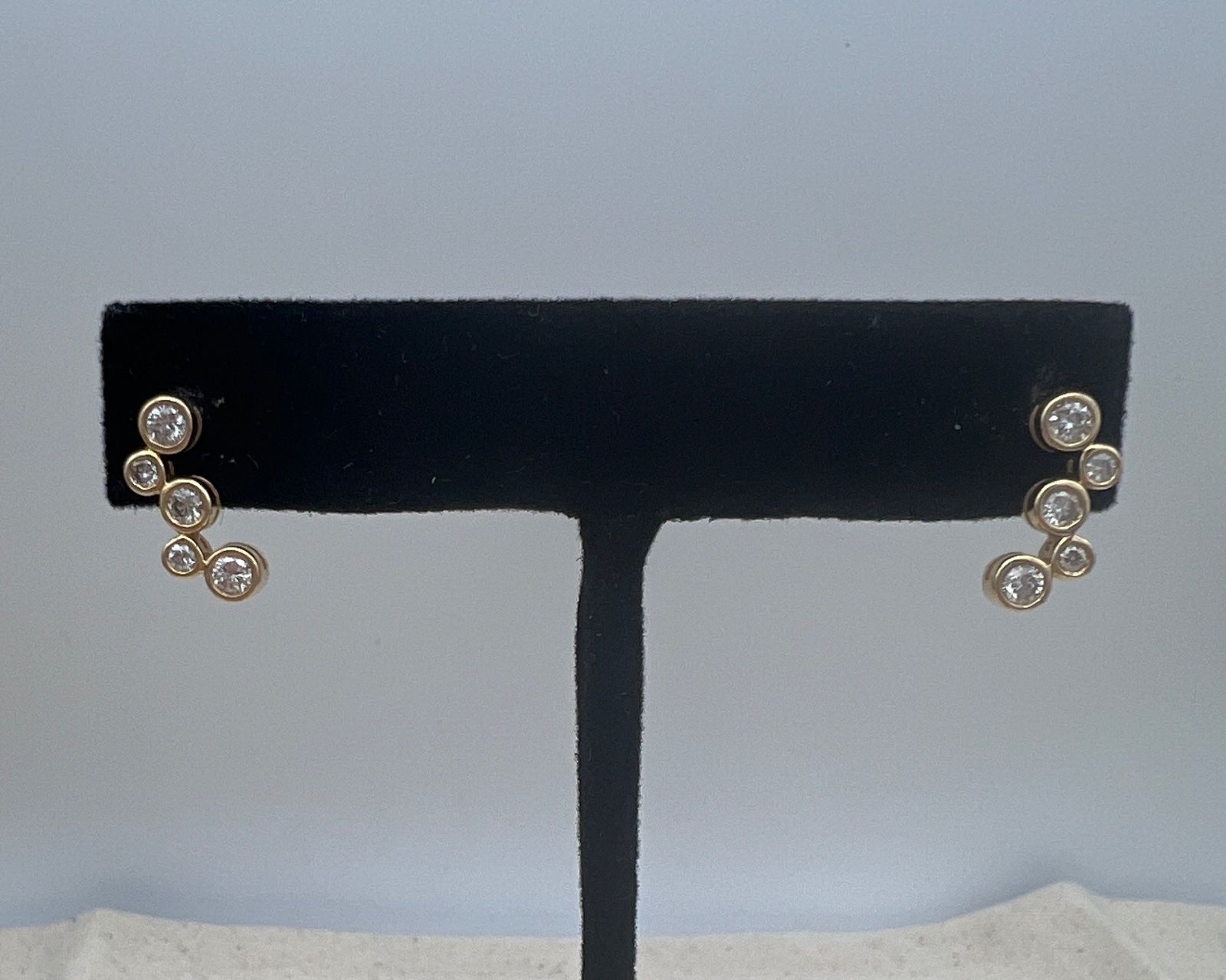 14K Gold Diamond Bezel-Set Crawler Earrings (Approx. 0.9 CTW) 3