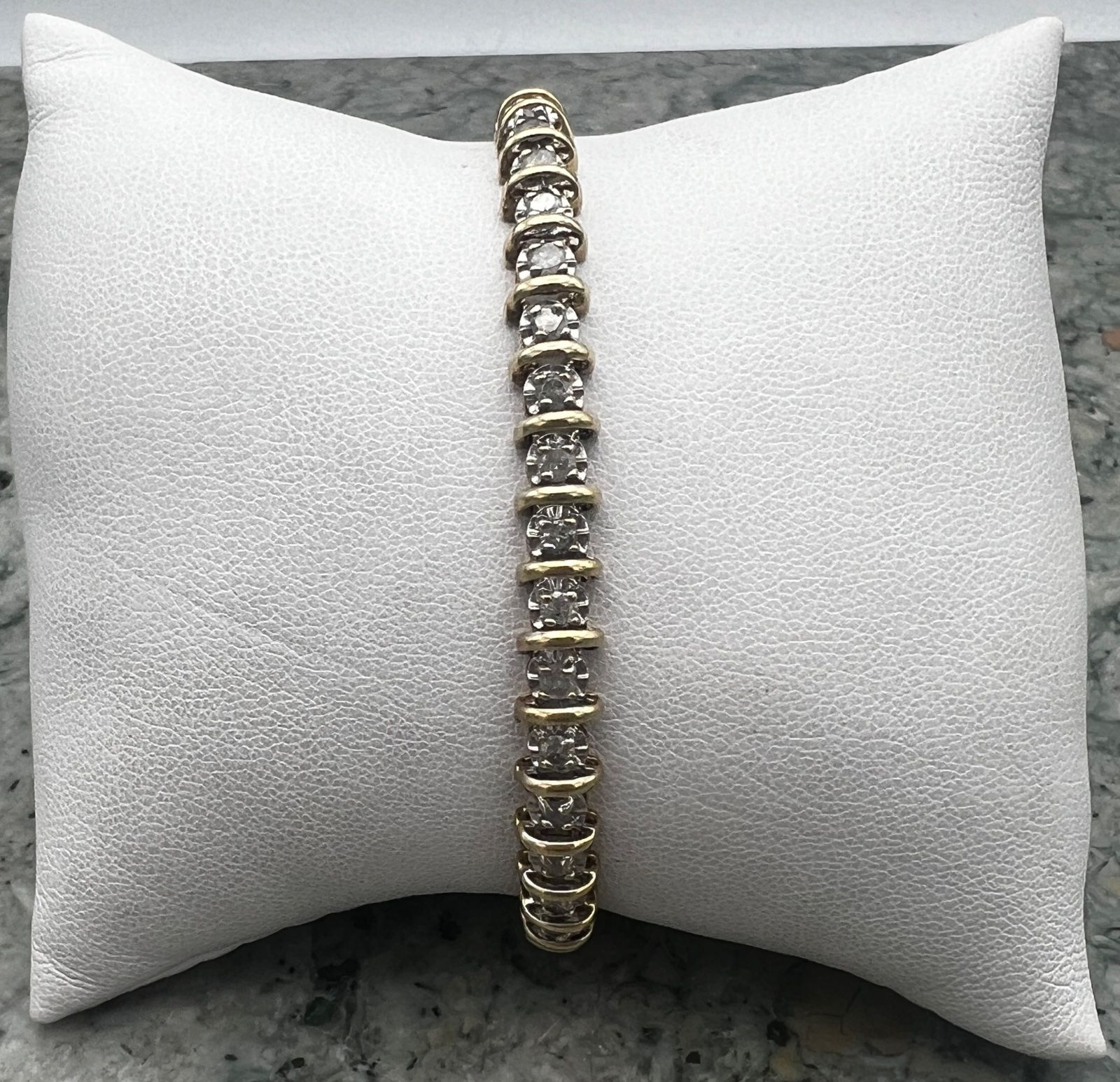 10K Two-Tone Gold Diamond Tennis Bracelet 2