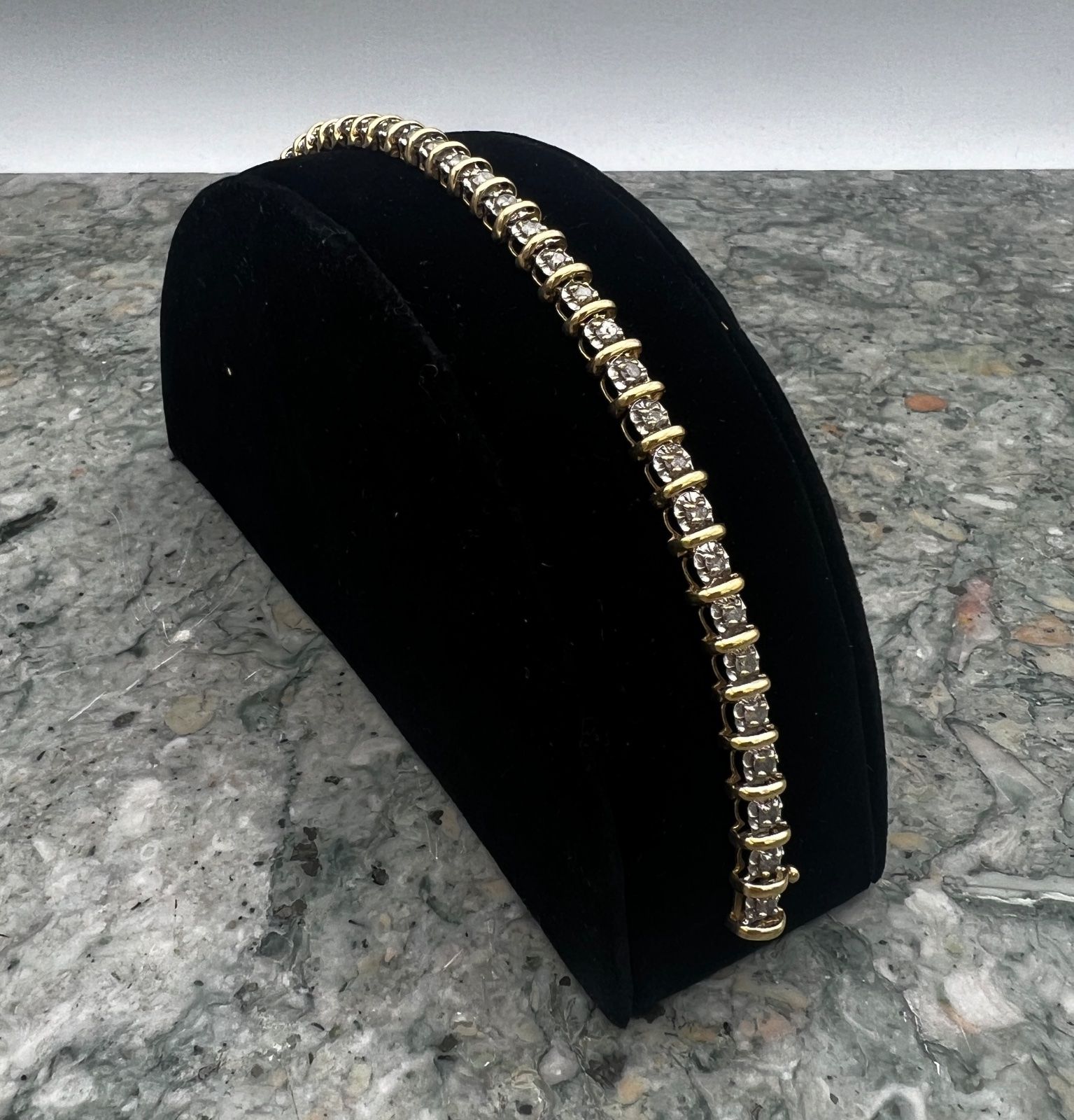 10K Two-Tone Gold Diamond Tennis Bracelet