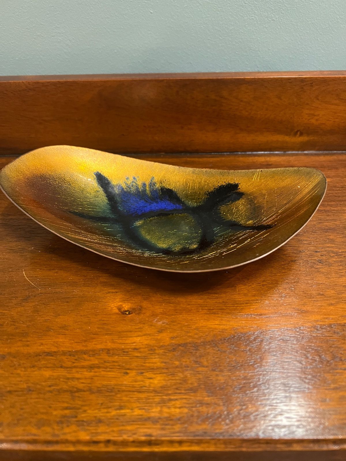 Laurana Pesaro Italian Enamel on Copper Freeform Bowl c.1961 2