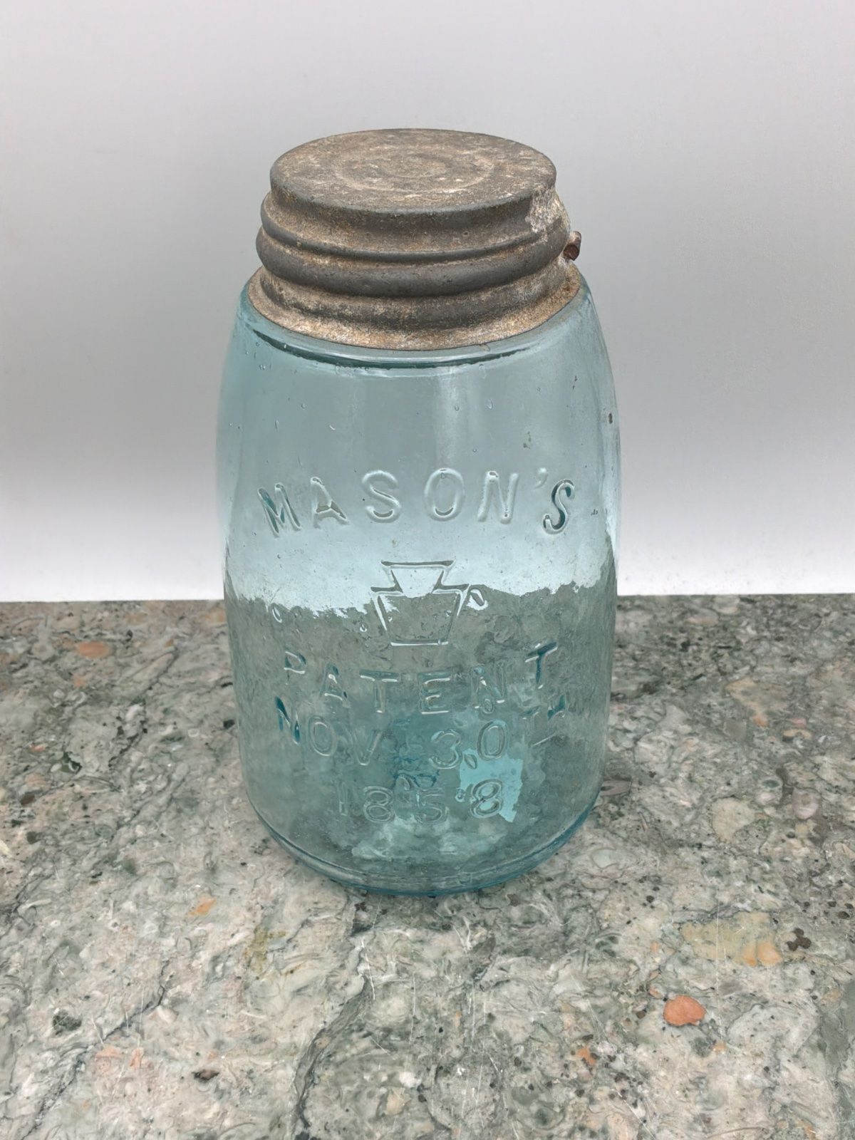 Antique Mason Jar with Metal Lid