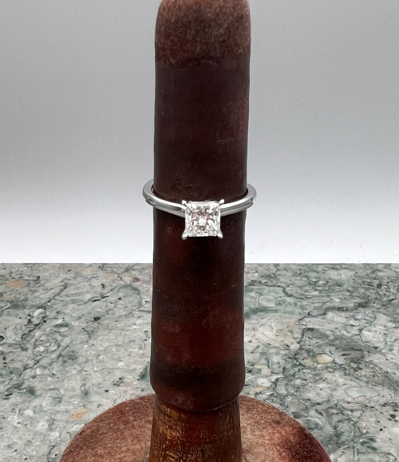 14K White Gold Lab-Grown Princess-Cut Diamond Solitaire Ring 2