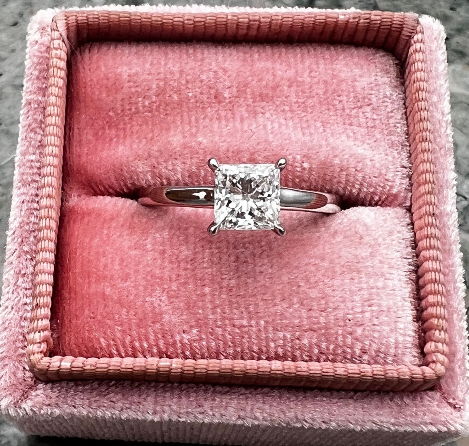 14K White Gold Lab-Grown Princess-Cut Diamond Solitaire Ring 3