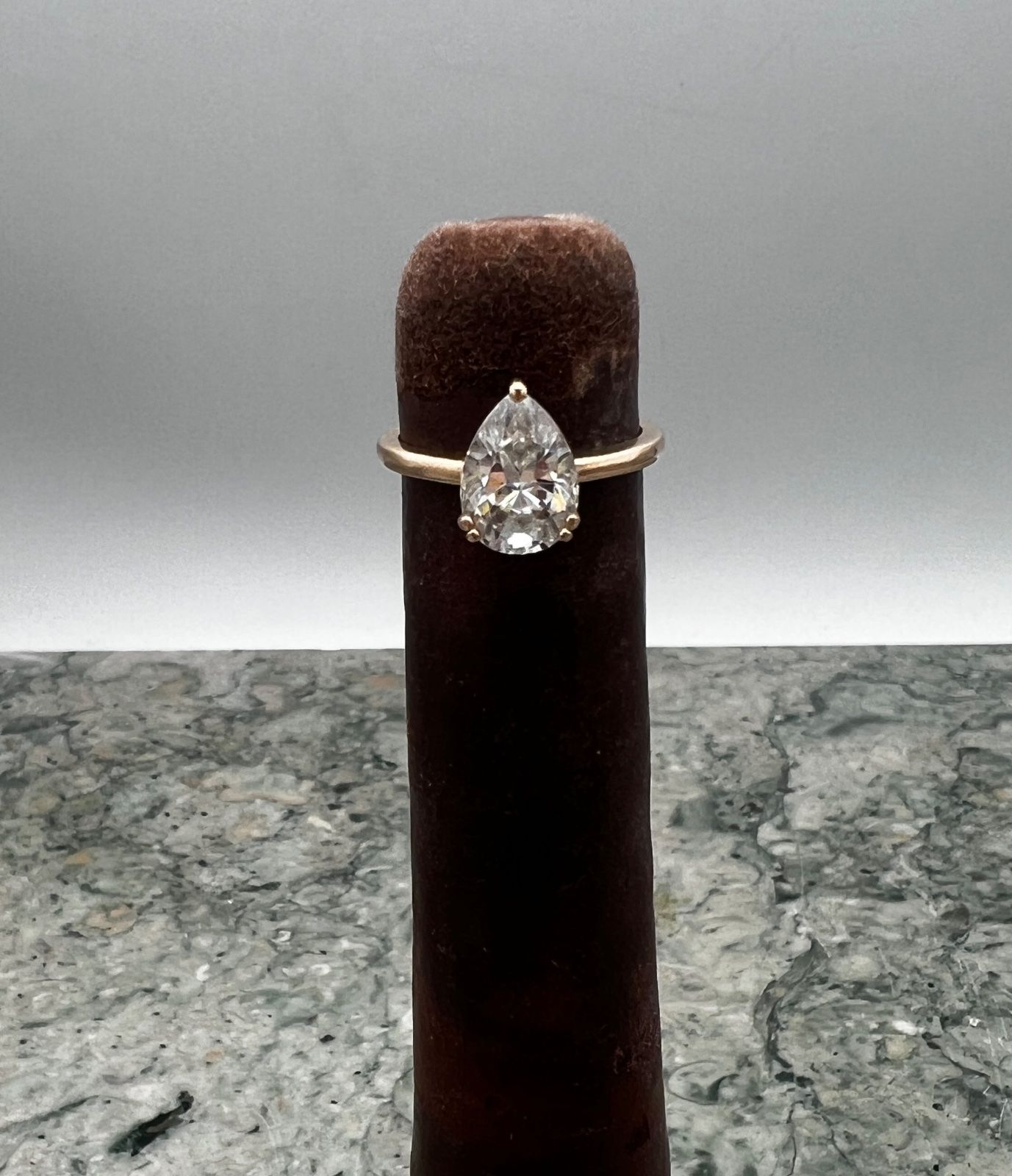 14K Rose Gold Pear-Cut Diamond Solitaire Engagement Ring 2