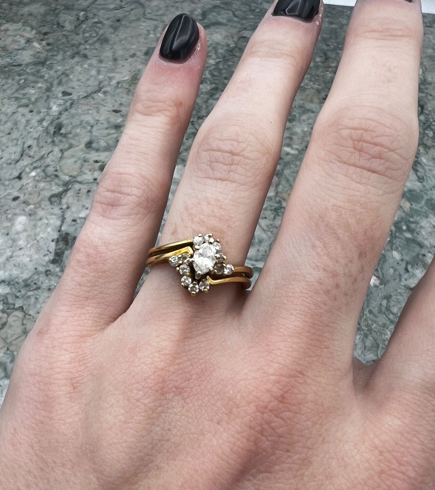 18K Yellow Gold Vintage-Style Diamond Cluster Ring 6