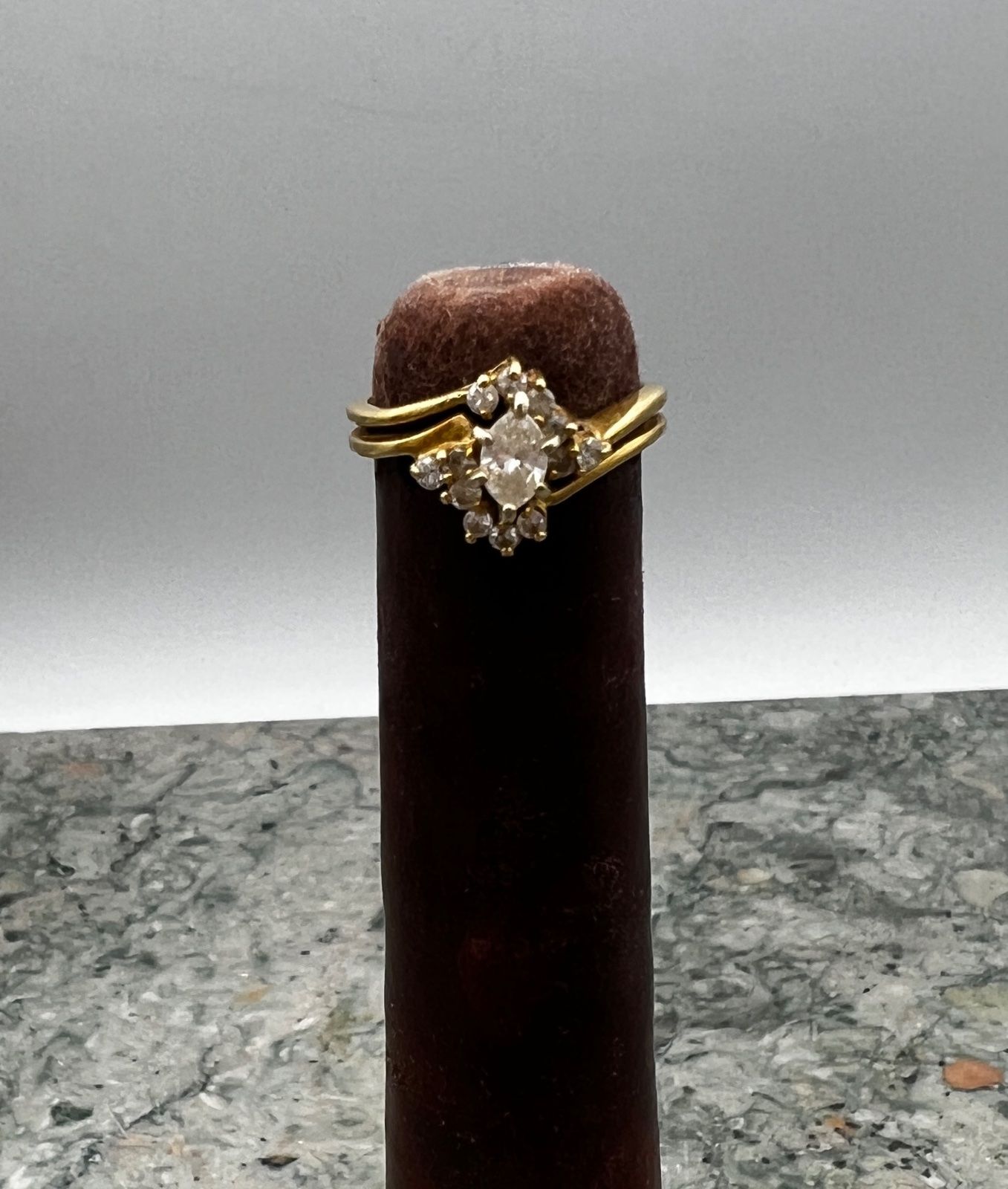 18K Yellow Gold Vintage-Style Diamond Cluster Ring 2