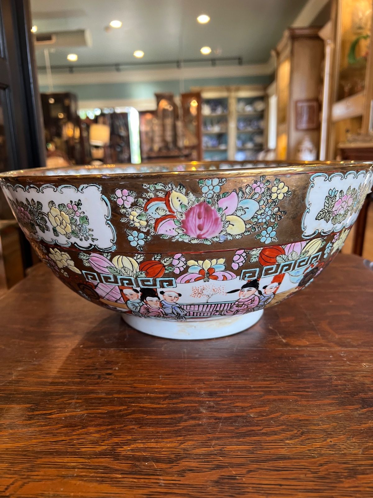 Large Rose Medallion Bowl #821 2
