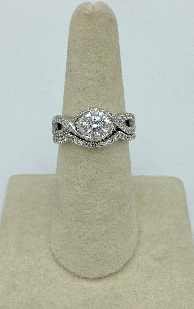 14k White Gold Diamond Bridal Set 2