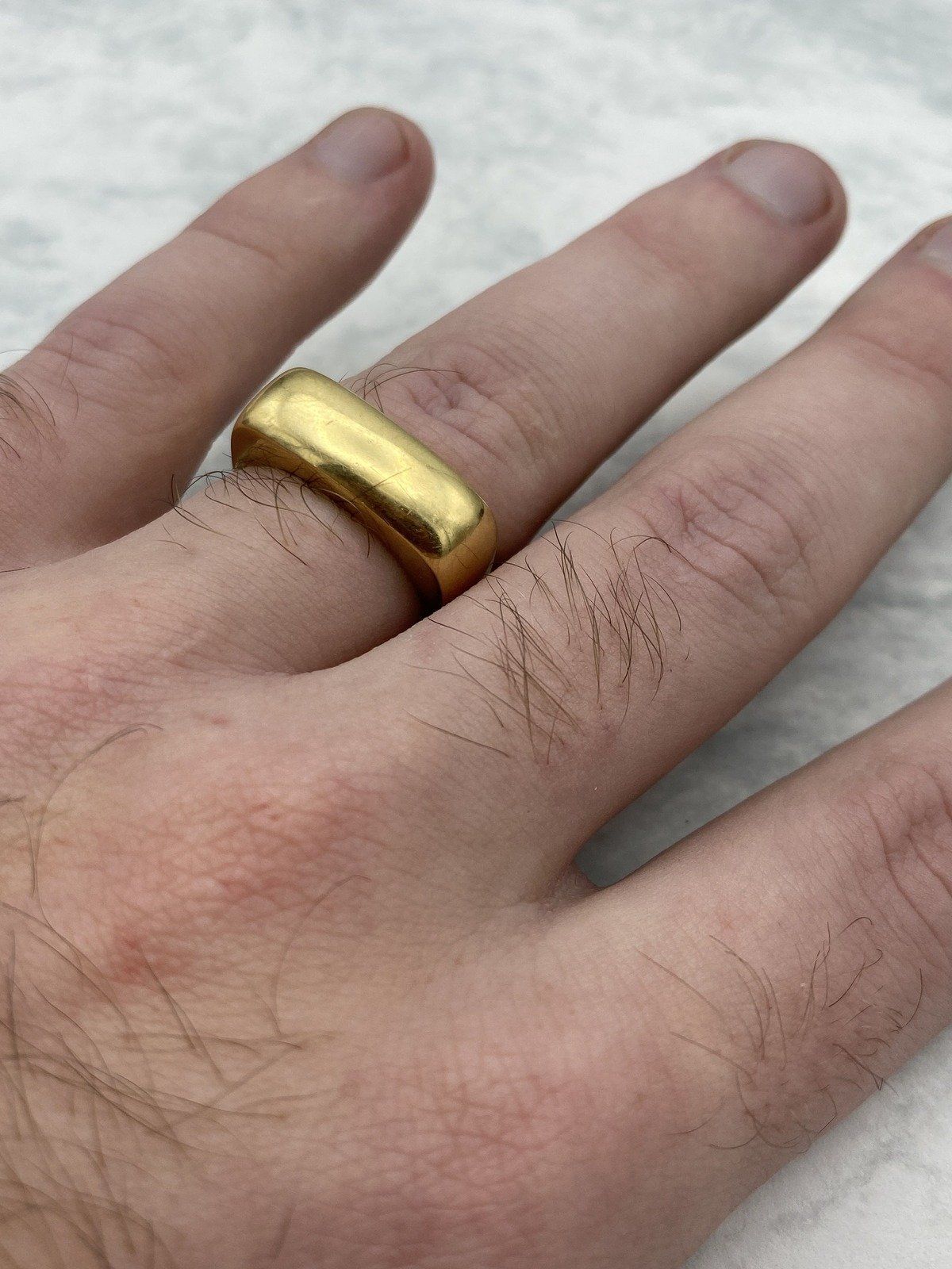Friggin' Sick Custom Artist Signed c.1988 Vintage 18k Blobby Gold Signet Ring Band 3