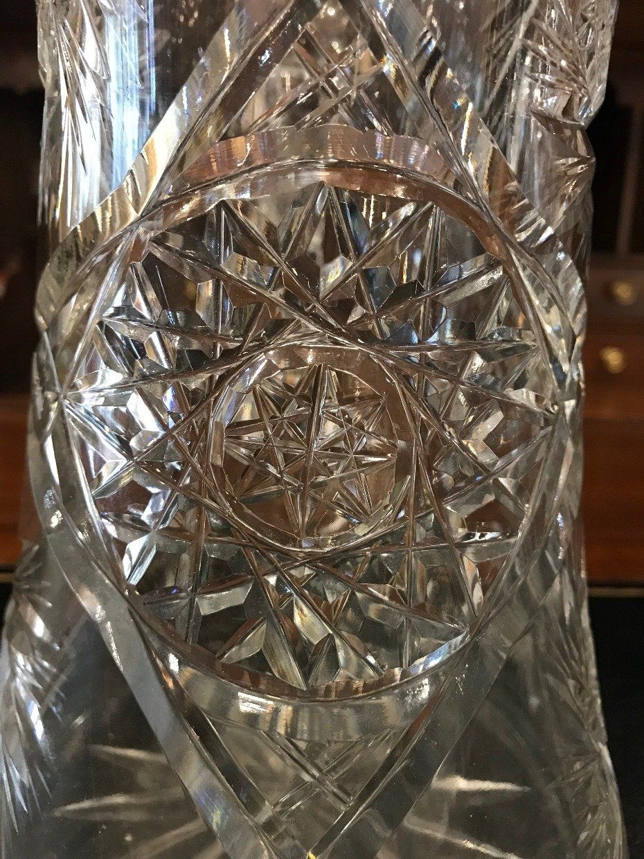 Cut Glass Pitcher w Hobstar Fractal 3