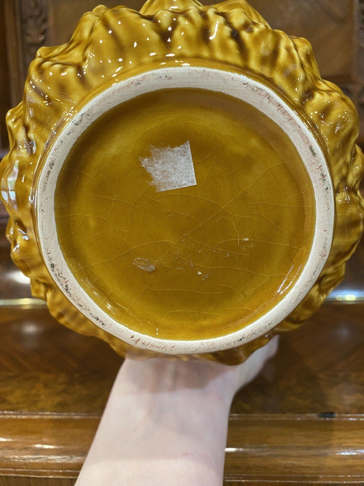 Vintage Majolica Ceramic Pineapple Drink Pitcher 8.5 8