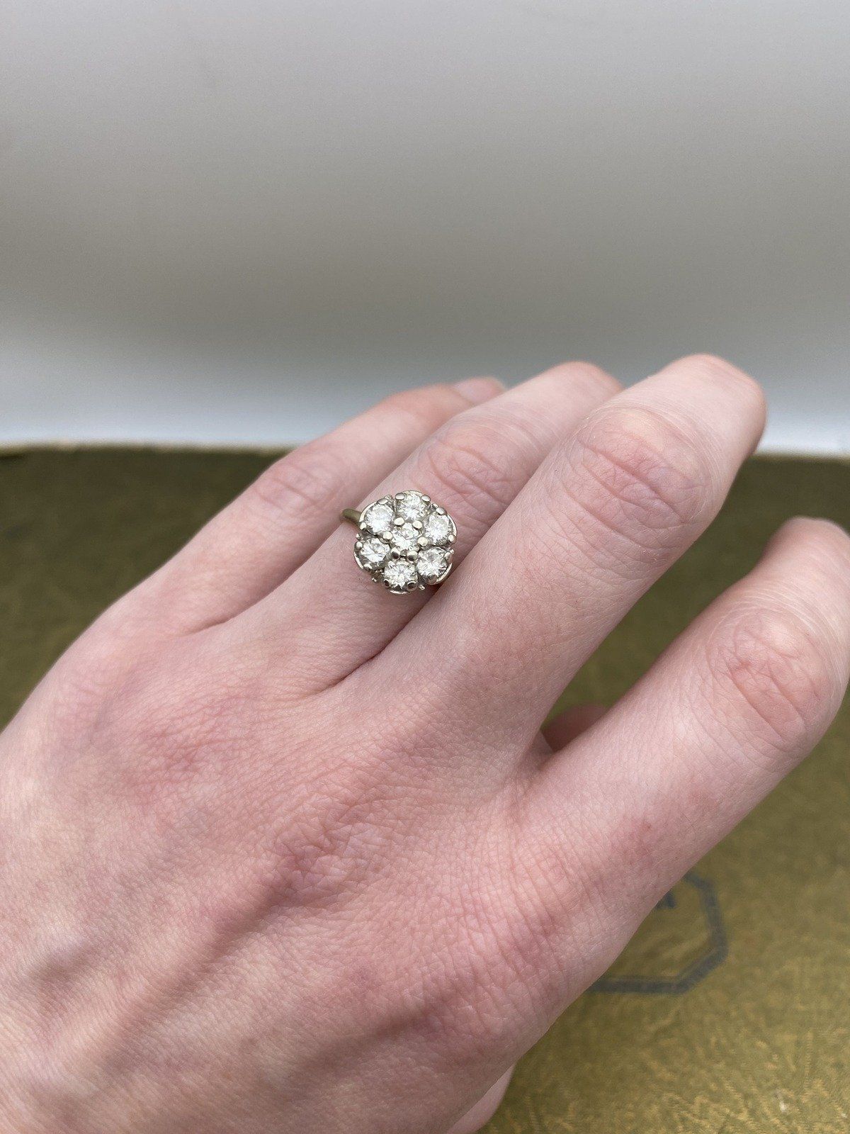 14k Dual Gold 1.05ctw Diamond Flower Cluster Ring #2183 4