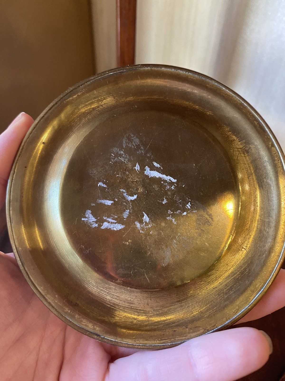 Round Antique Brass Squat Inkwell + Glass Insert 9