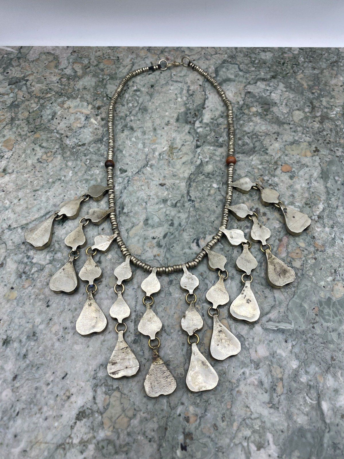 Beautiful Genuine Lapis Tribal Silver Afghan Kuchi Tribal Collar Necklace 7