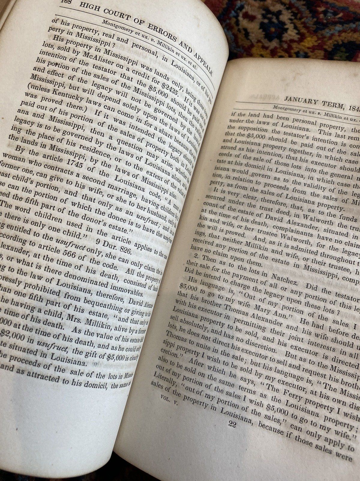Antique c.1846 Mississippi Law Smedes & Marshall of Vicksburg Vol. 5 3