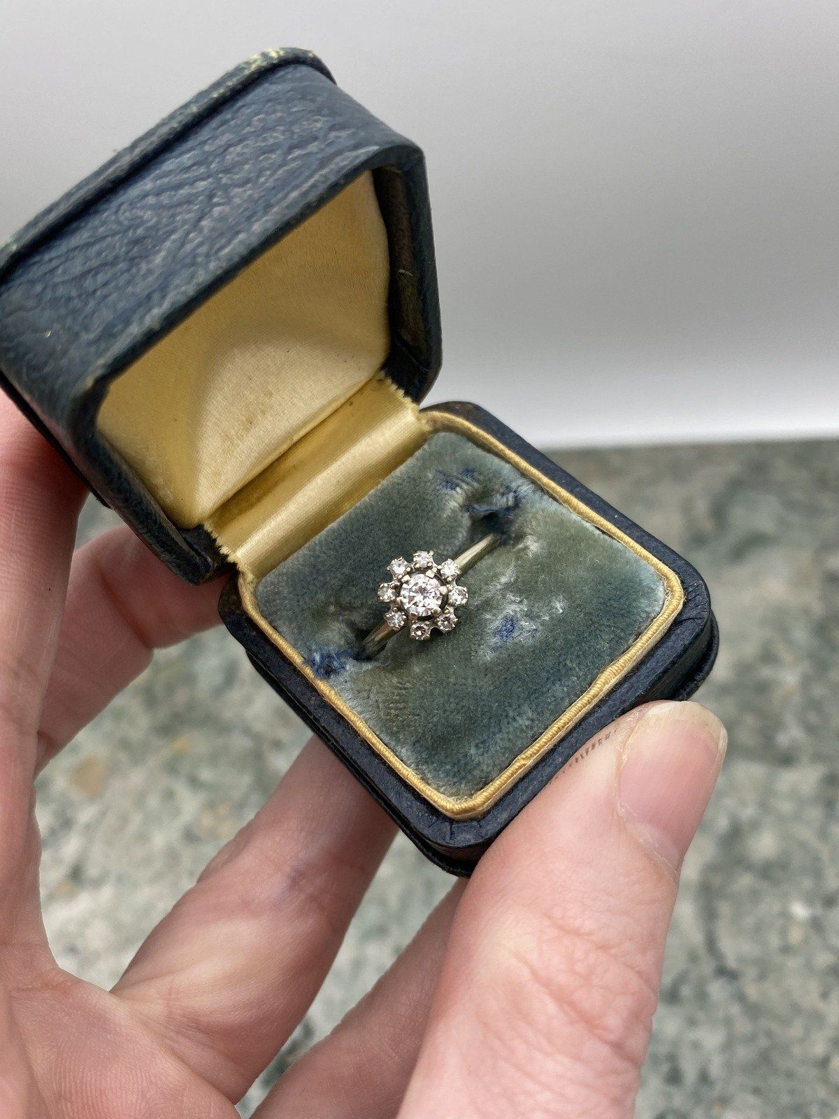 Vintage 14k White Gold Floral .60ctw Diamond Bloom Bridal Ring #2486 3