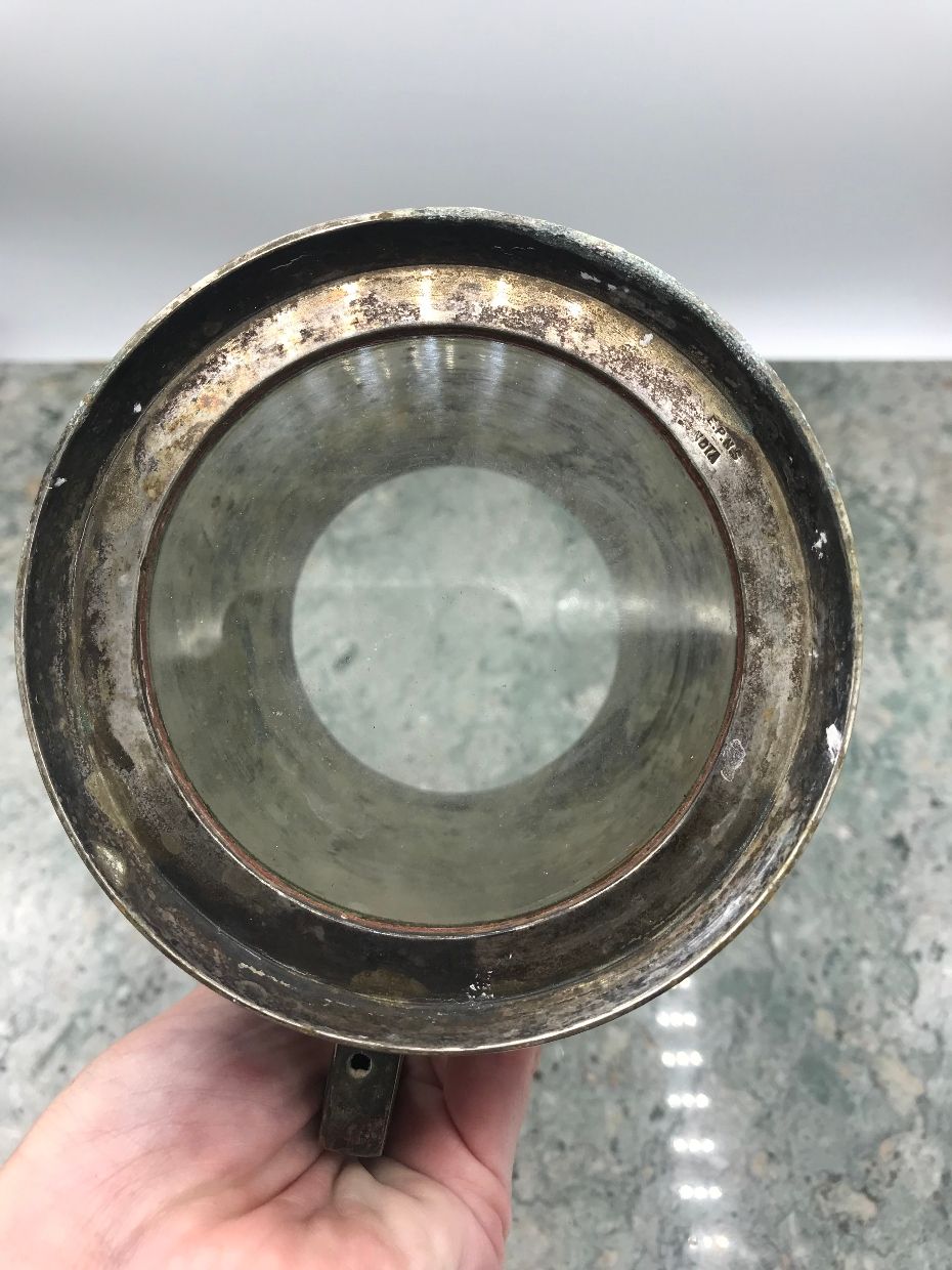Antique Glass Bottom Plated Delta Delta Delta Sorority Beer Mug Tankard w Trident + Pine Crest 5