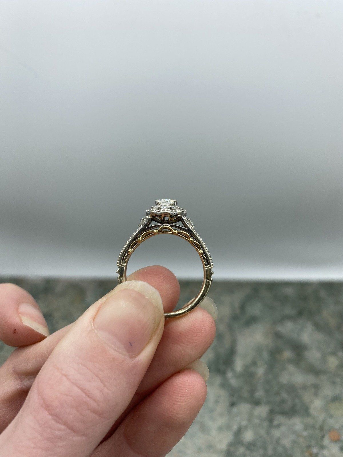 14k White Gold Disney Special Edition 1ct Center Oval Diamond Bridal Ring 4