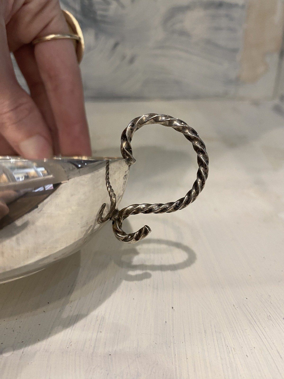 Gorham Sterling Silver Metropolitan Museum c.1690 Repro Cable Double Handle Salt Seller 2
