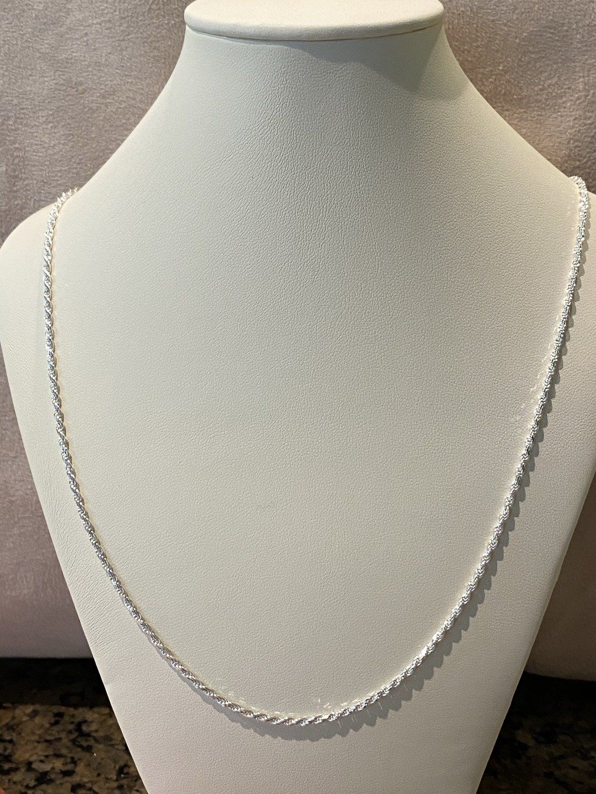 Chain, sterling silver, 2mm French rope, 24 inches.