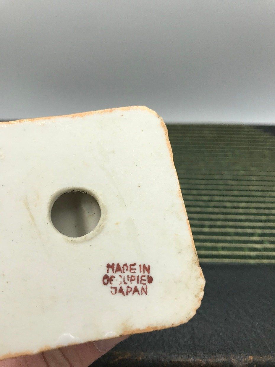 Occupied Japan Porcelain No Parking Fire Hydrant Dog Ashtray 4