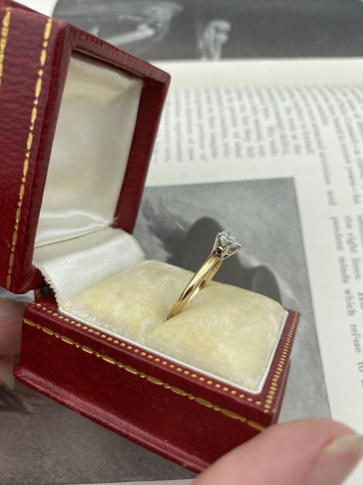 ADORABLE! 14k Gold Natural Diamond Heart Faceted Solitaire Engagement Ring#2832 3