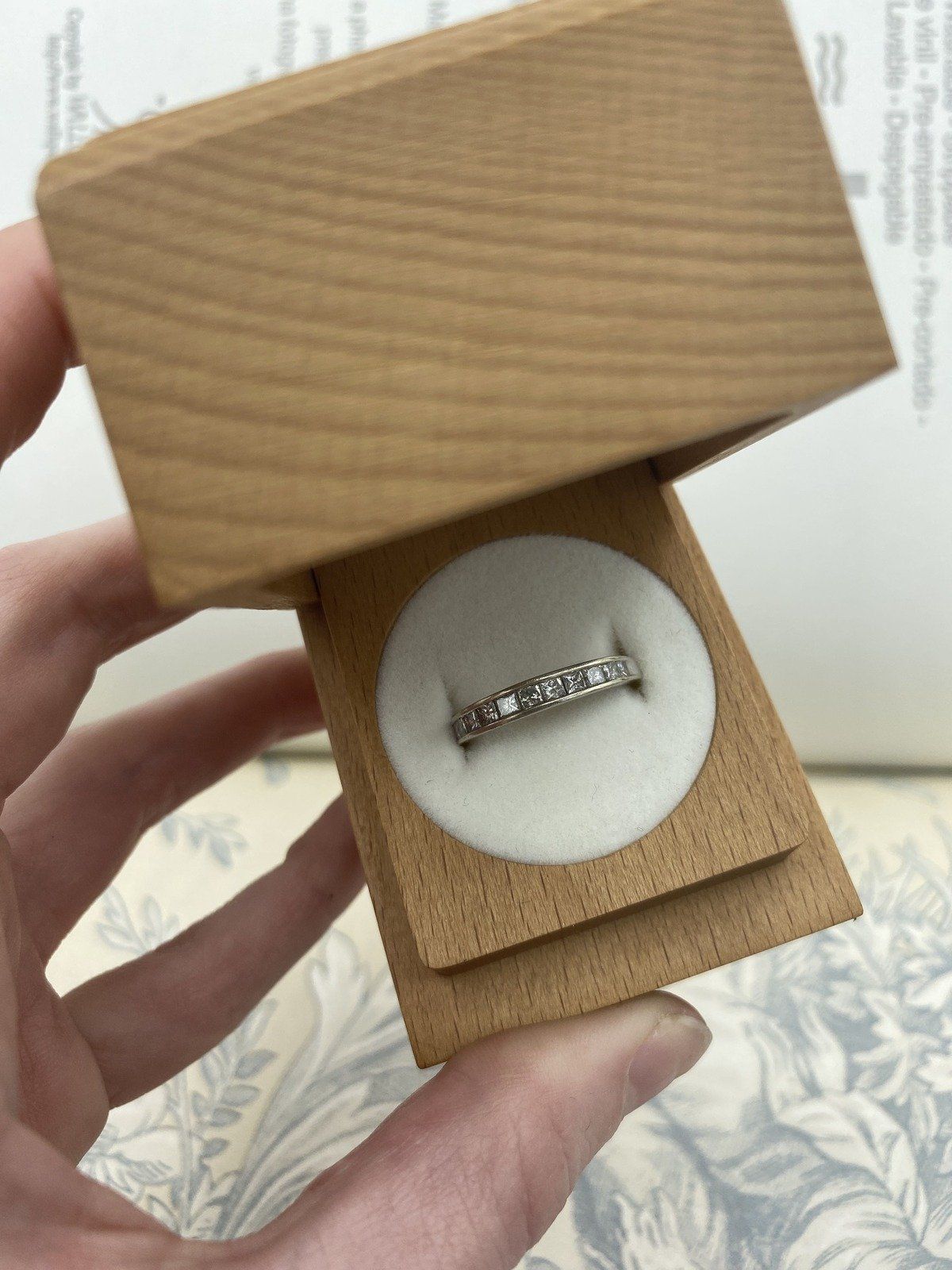 14k White Gold Princess Cut Channel Set Diamond Ring Band 2