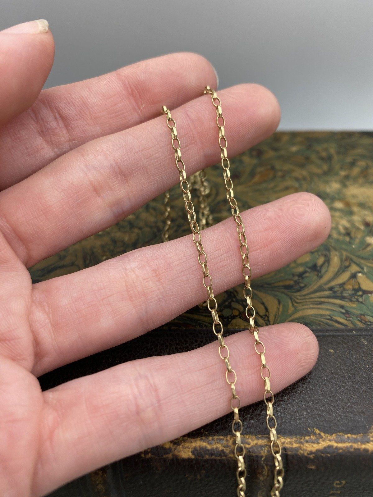 14k Gold Antique 18L Cable Link Chain Necklace 3