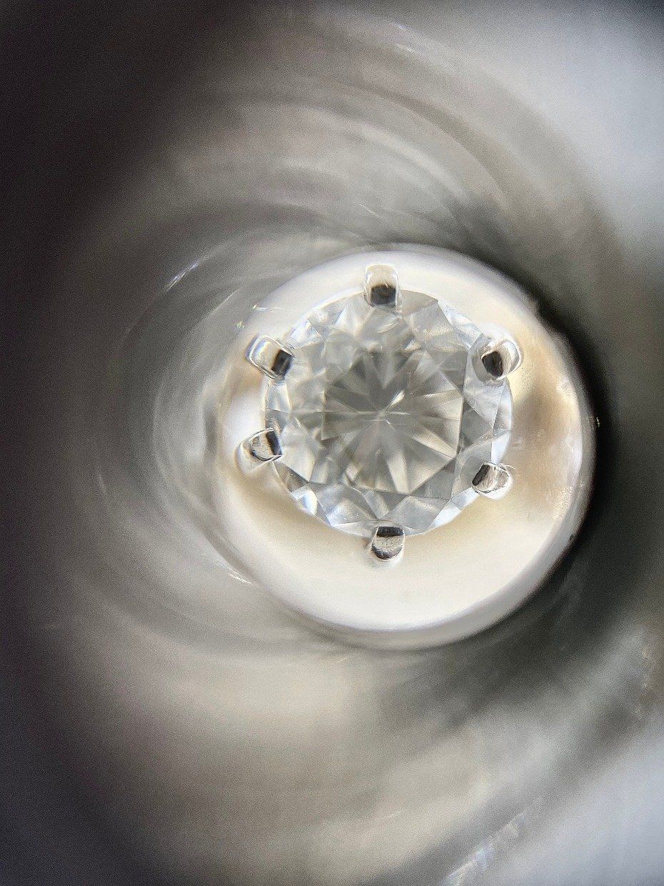 Ladies 14k Gold .75ct Solitaire Center Diamond Engagement Ring w Stacked Diamond Soldered Guard 4
