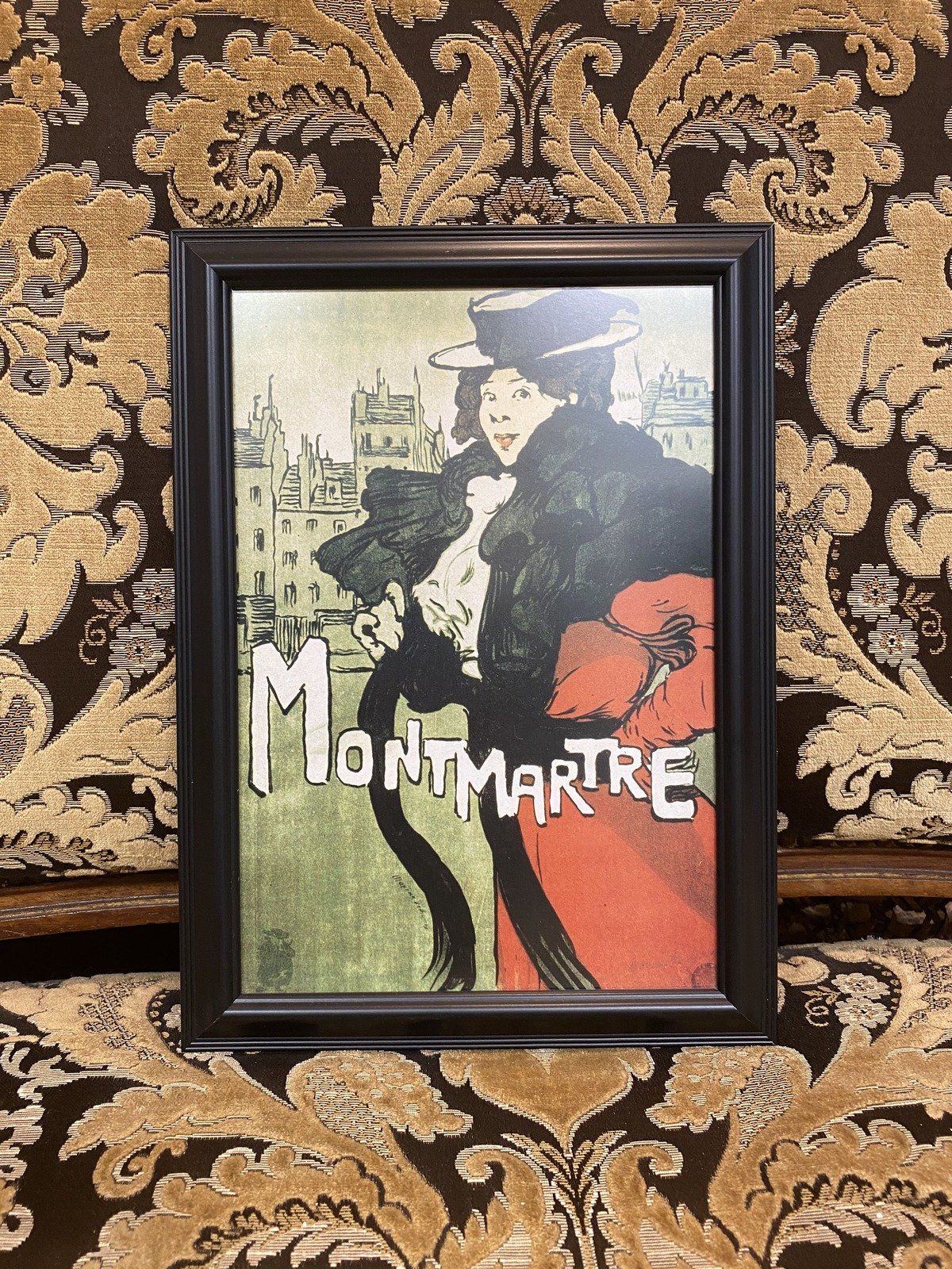 French Reproduction Advertisement Framed Art Print Montmartre 14x10