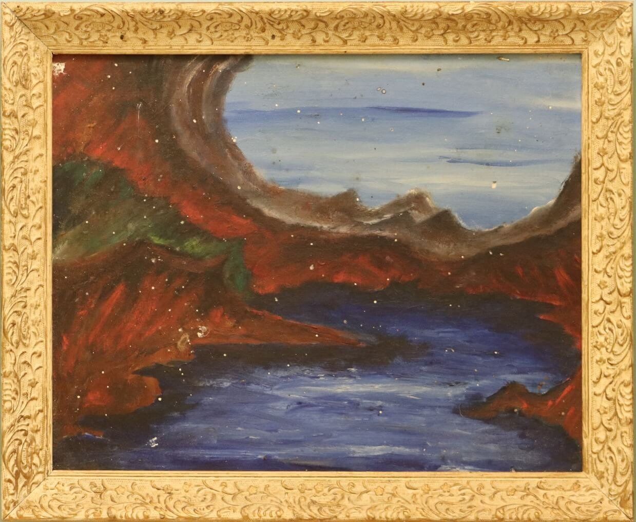 Unsigned Oil Painting of Water Waves