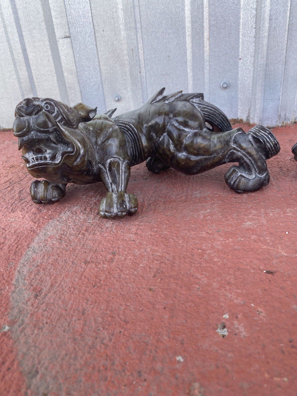 Pair of Antique Chinese Jade Carved Sculptures 328 2
