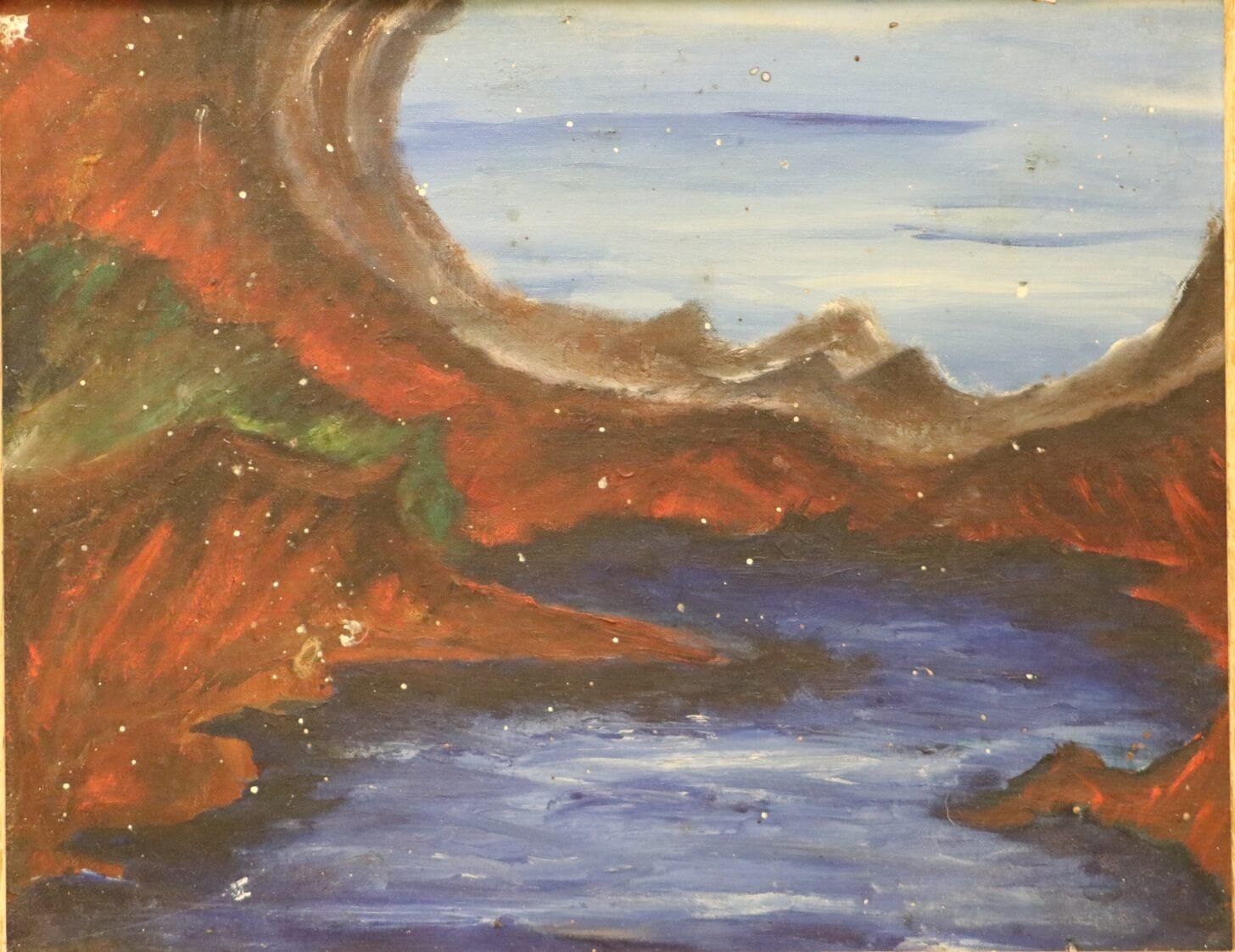 Unsigned Oil Painting of Water Waves 2