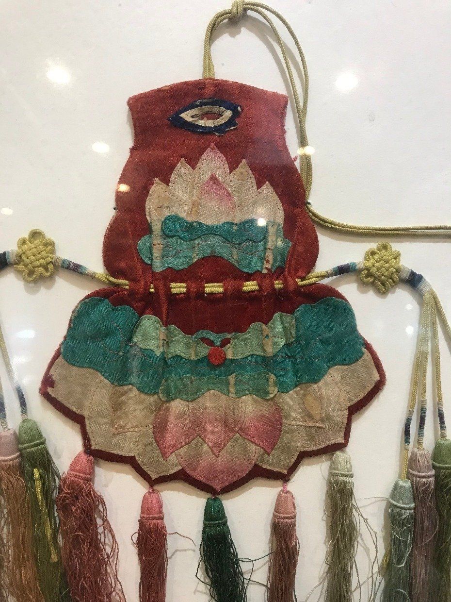 Framed Leather Tassel Folk Art Pouch 2