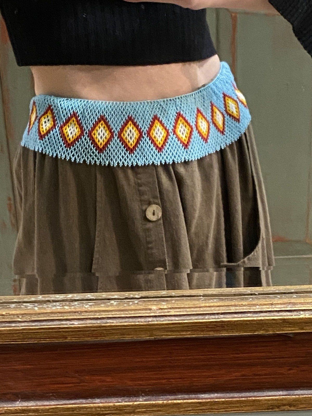 Native American Hand Crafted Ceremonial Seed Beaded Adornment 6