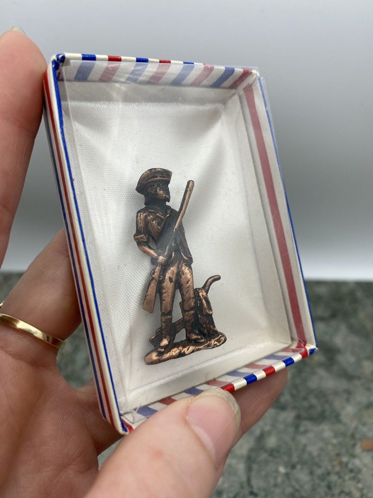 Vintage Signed Soldier (Davy Crockett?) Pin
