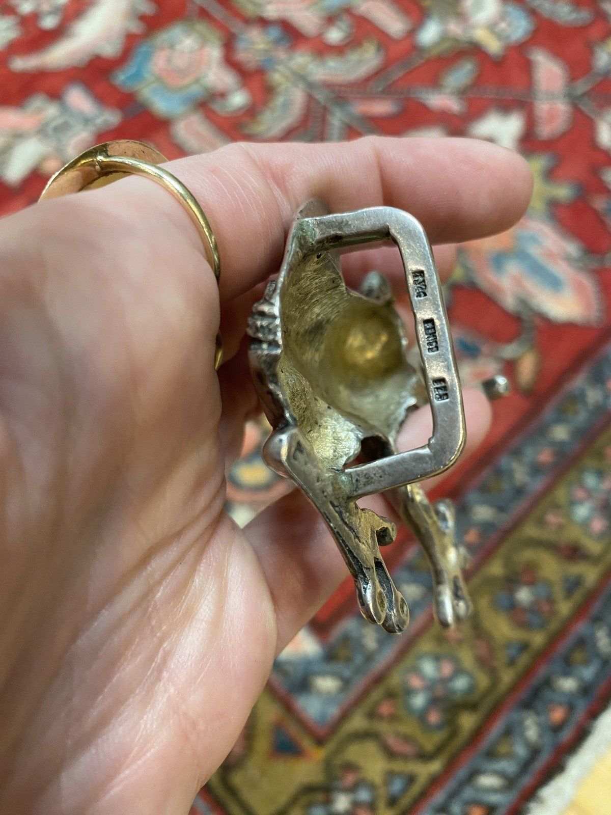 Sterling Figural Frog Belt Buckle 3