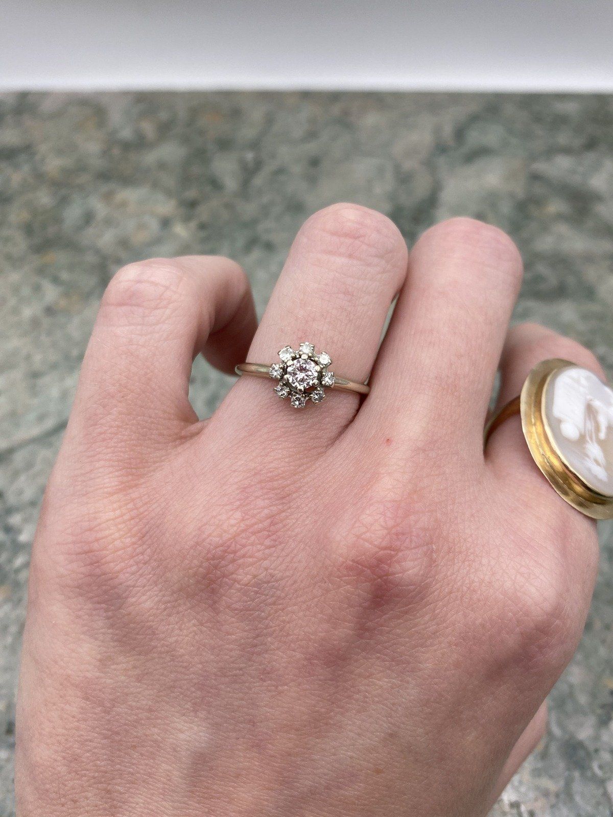 Vintage 14k White Gold Floral .60ctw Diamond Bloom Bridal Ring #2486 6