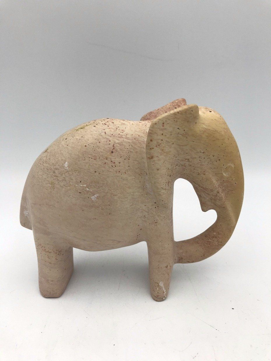 Alabaster Smooth Carved Elephant Figurine 3