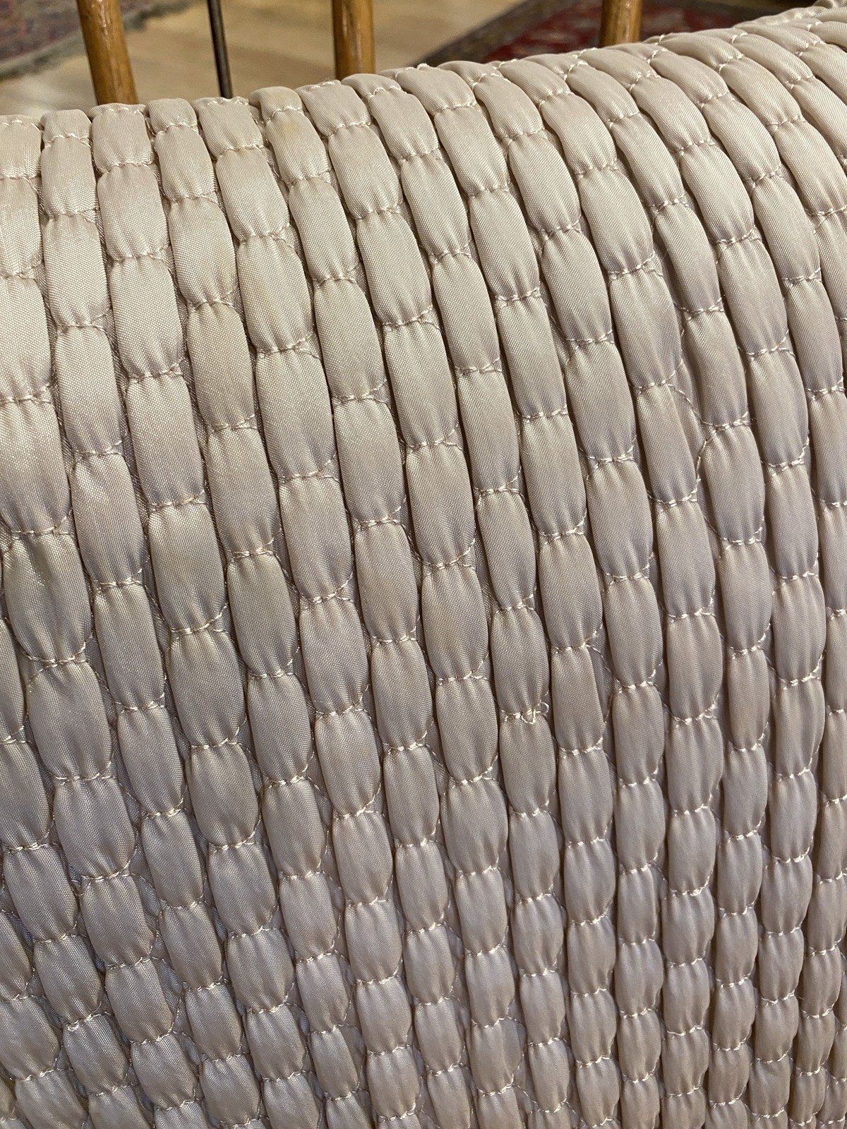 Taupe Satin Quilted + Pleated Throw Pillow 2