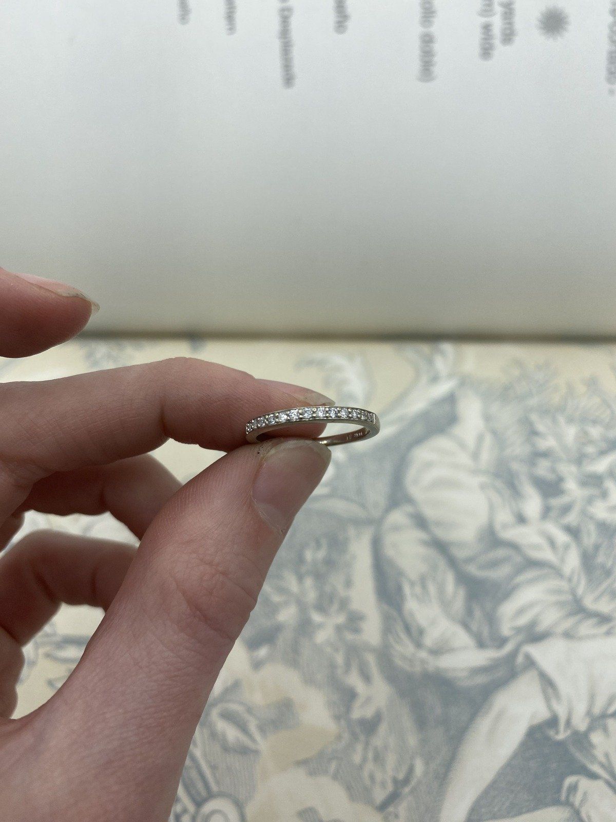 14k White Gold Ladies Pave Channel Set Diamond Ring Band 2